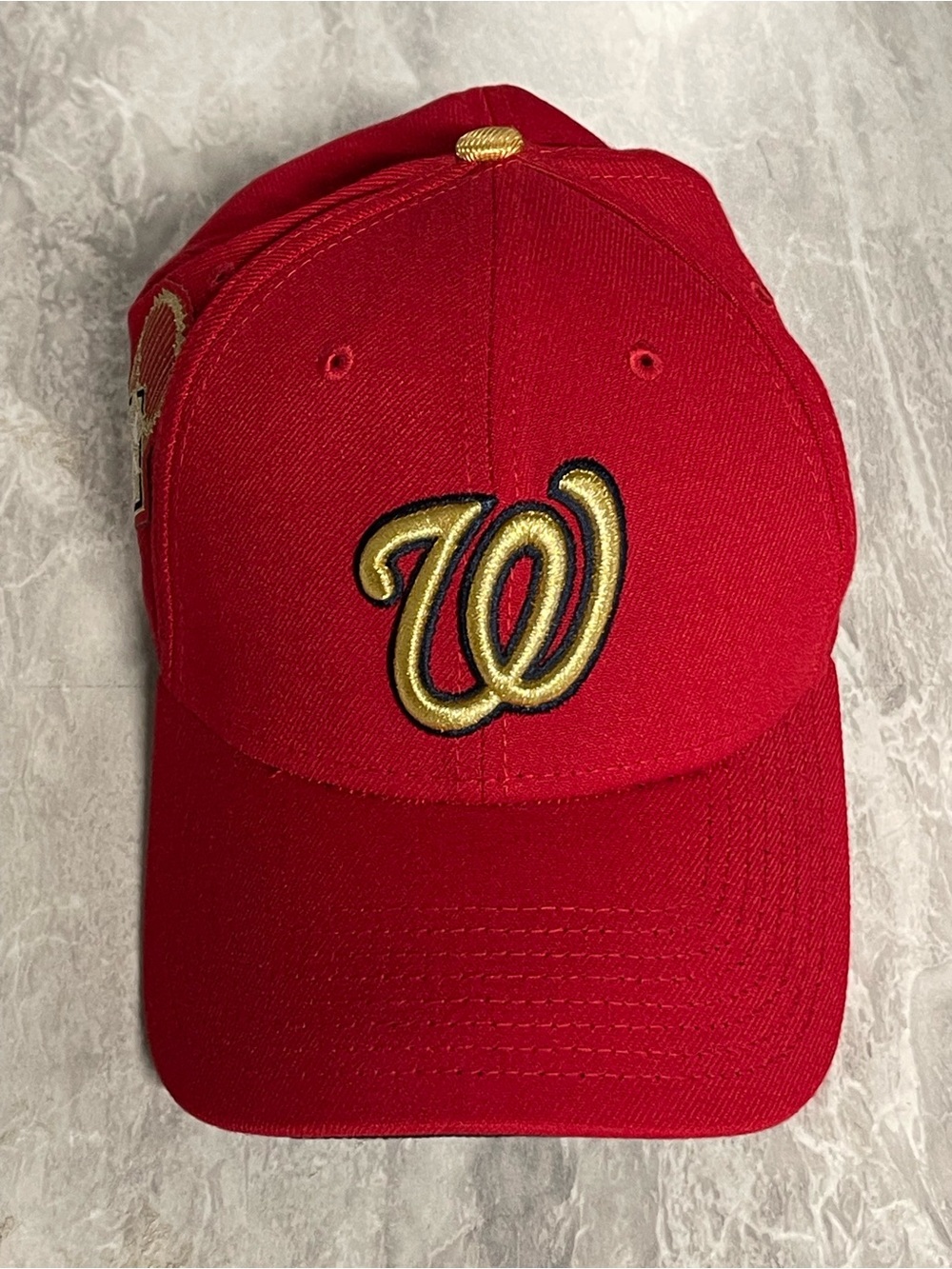 Washington Nationals 2019 World Series Champions Red Gold W Strapback Hat Cap